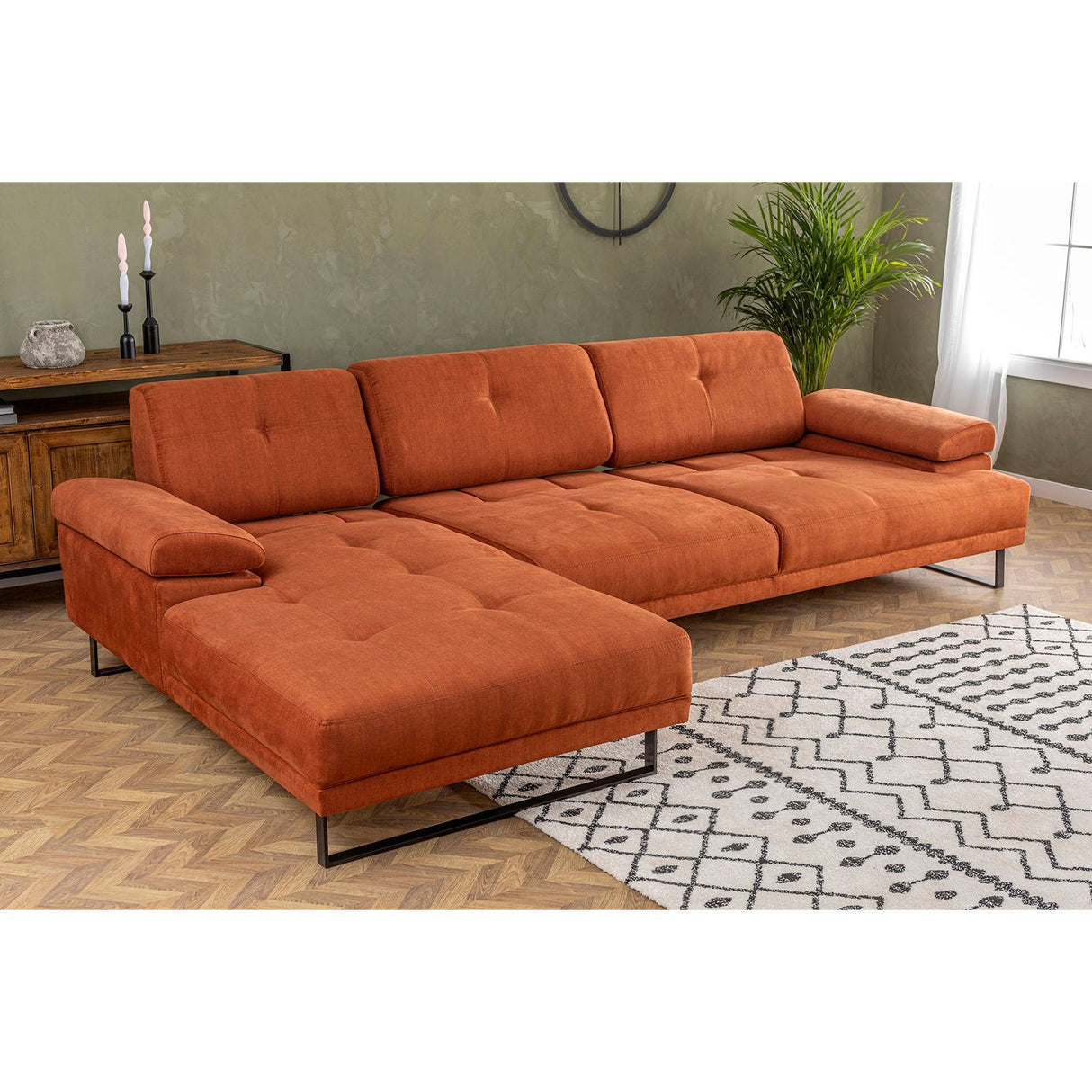 Windhoek Small (178 x 100 x 155 cm) Orange Hörnsoffa Vänster