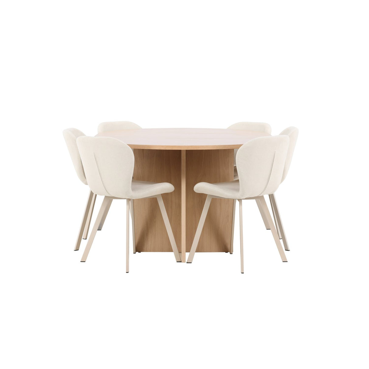 Strada, Lilja Oval matgrupp Beige, Vitpigmenterad, ⌀120