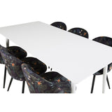 Polar, Velvet Rektangulär matgrupp Svart, Vit, 180 x 90