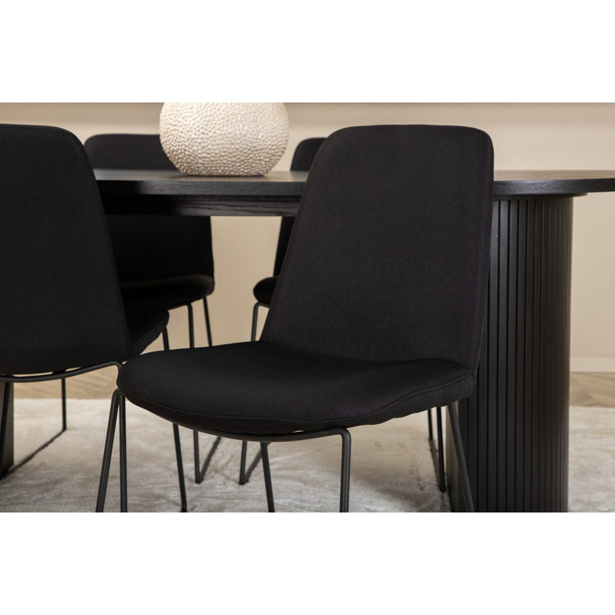 Bianca, Muce Oval matgrupp Svart, Svart, 200 x 90