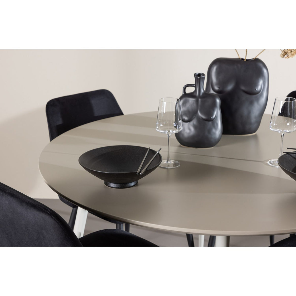 Plaza, Night Rund matgrupp Svart, Beige, ⌀120