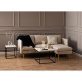 Milly 2-sits med schäslong Basel tyg Beige 24