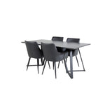 Marina, Comfort Rektangulär matgrupp Svart, Svart, 180 x 90