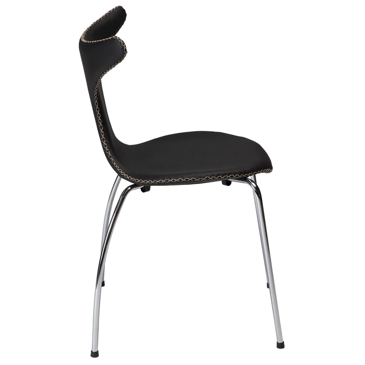 Dolphin Stol Black Leather, Chrome