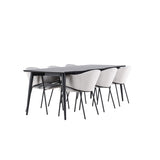 Ellis, Evelina Rektangulär matgrupp Svart,Grå, Svart, 230 x 85