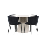 Lanzo, Edina Runt matgrupp Svart, Beige, 4st