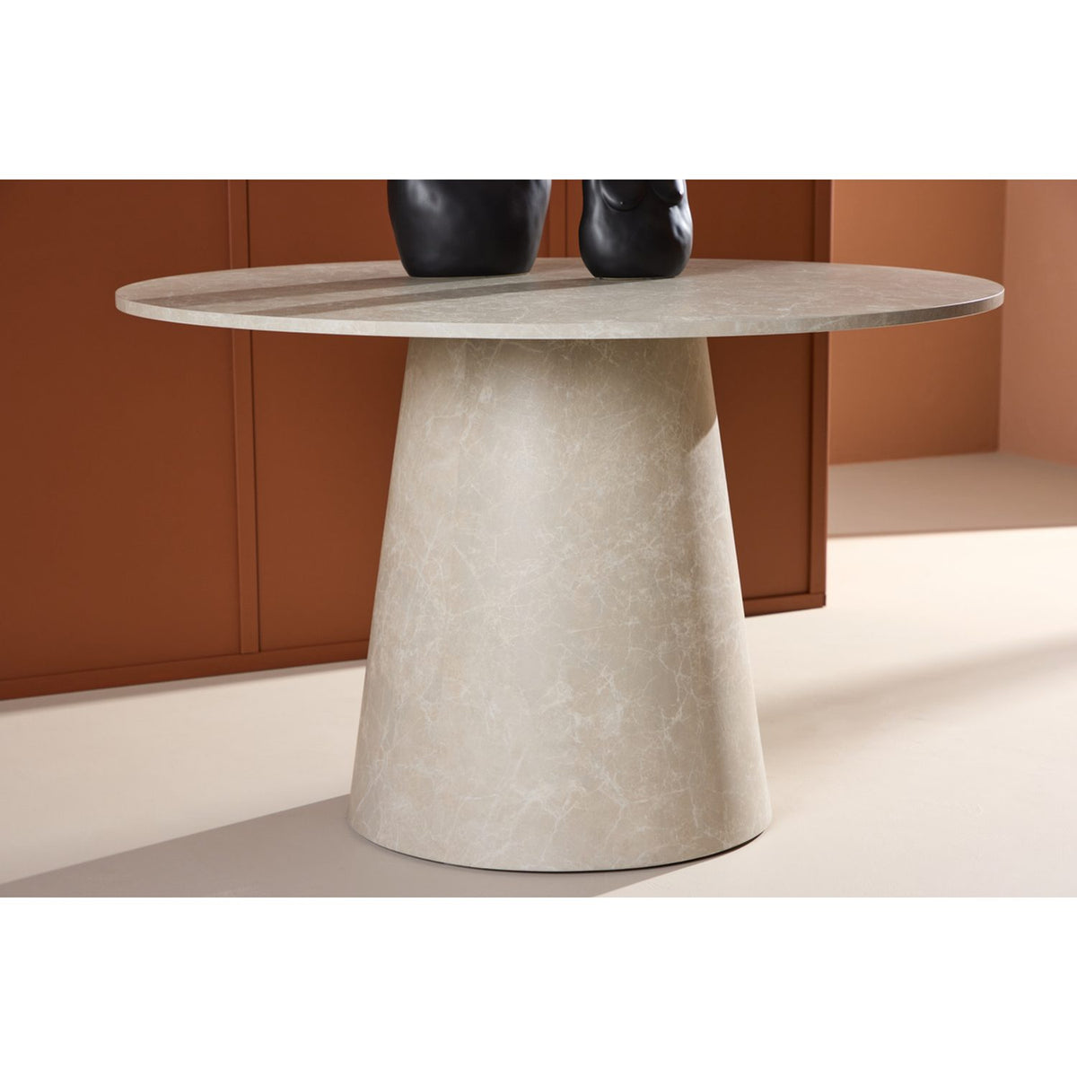 Lanzo Runt matbord Beige