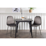 Tempe, Eva Rektangulär matgrupp Silver, Svart, 80 x 80