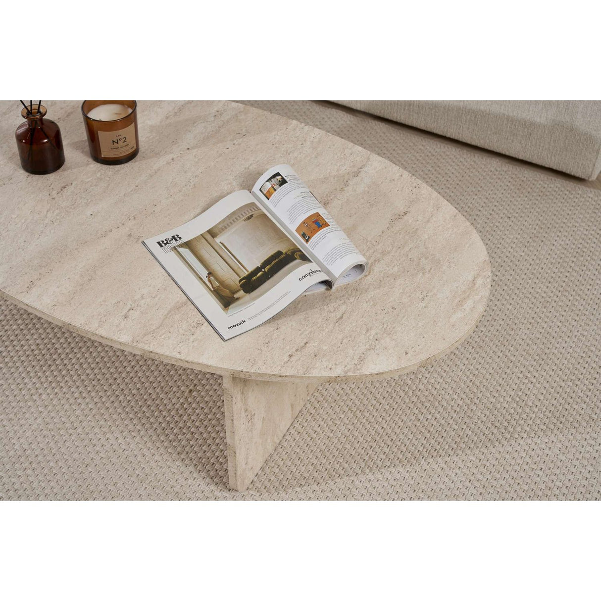 Bazil Soffbord Travertine