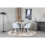 Plaza, Velvet Rund matgrupp Svart,Ljusgrå, Vit, ⌀100
