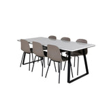 Estelle, Arctic Rektangulär matgrupp Beige