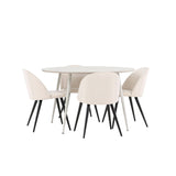 Plaza, Sammet Rund matgrupp Beige,Svart, Beige, ⌀120