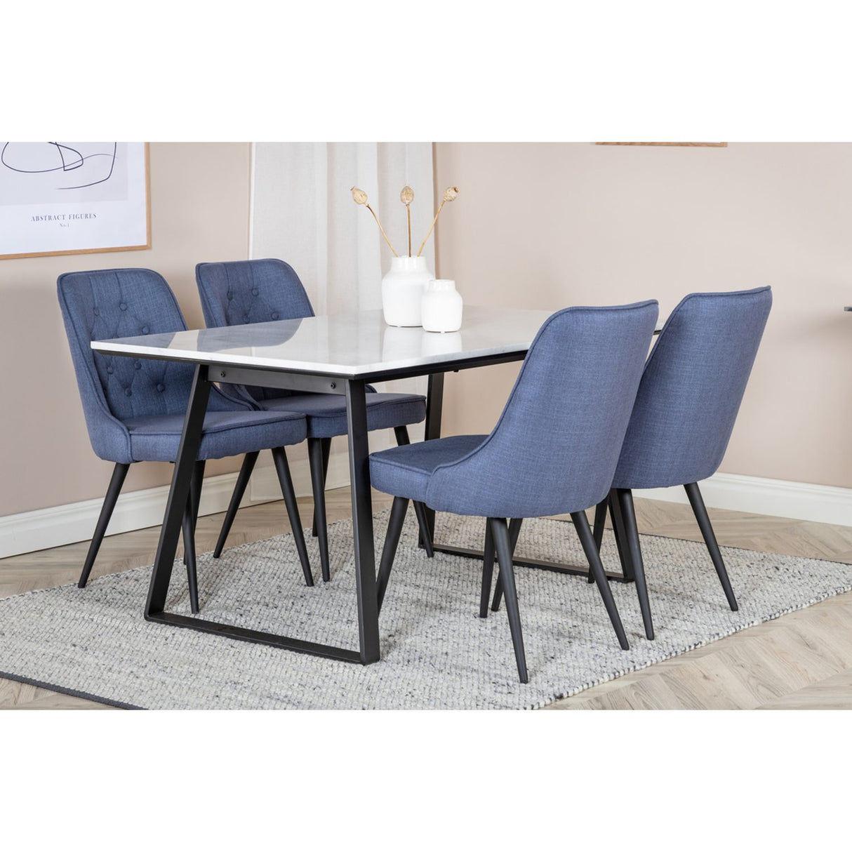 Velvet Deluxe Matstol Blå, Polyester