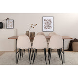 Uno, Polar Rektangulär matgrupp Beige, Svart, Svart,Natur, 200 x 90
