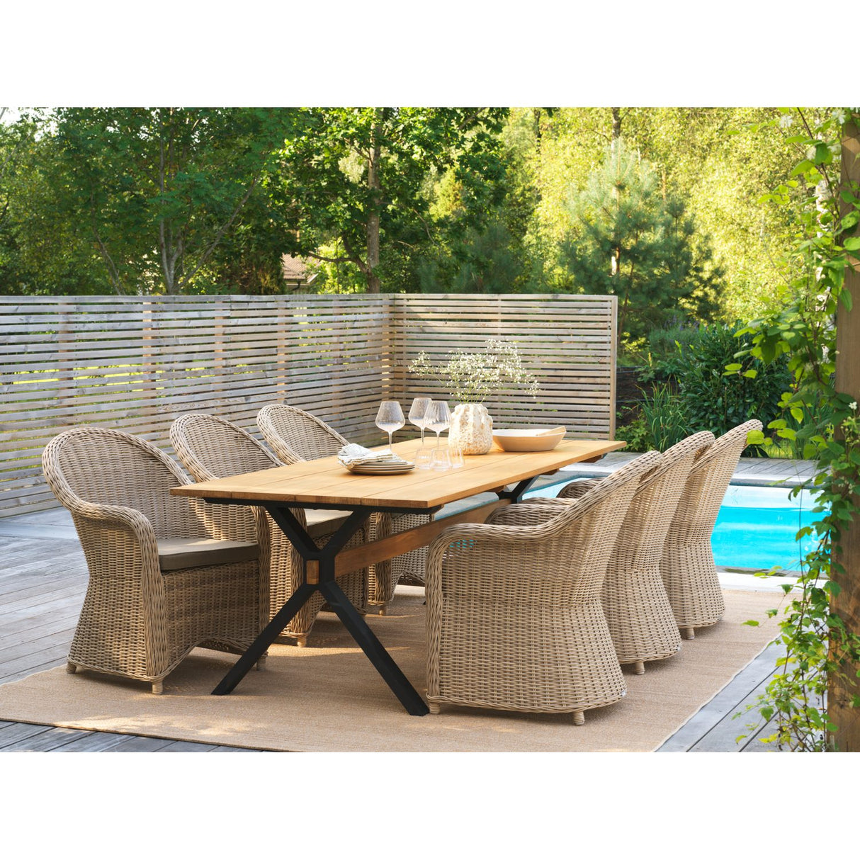 Mark Matbord 230x95 cm Teak/Svart