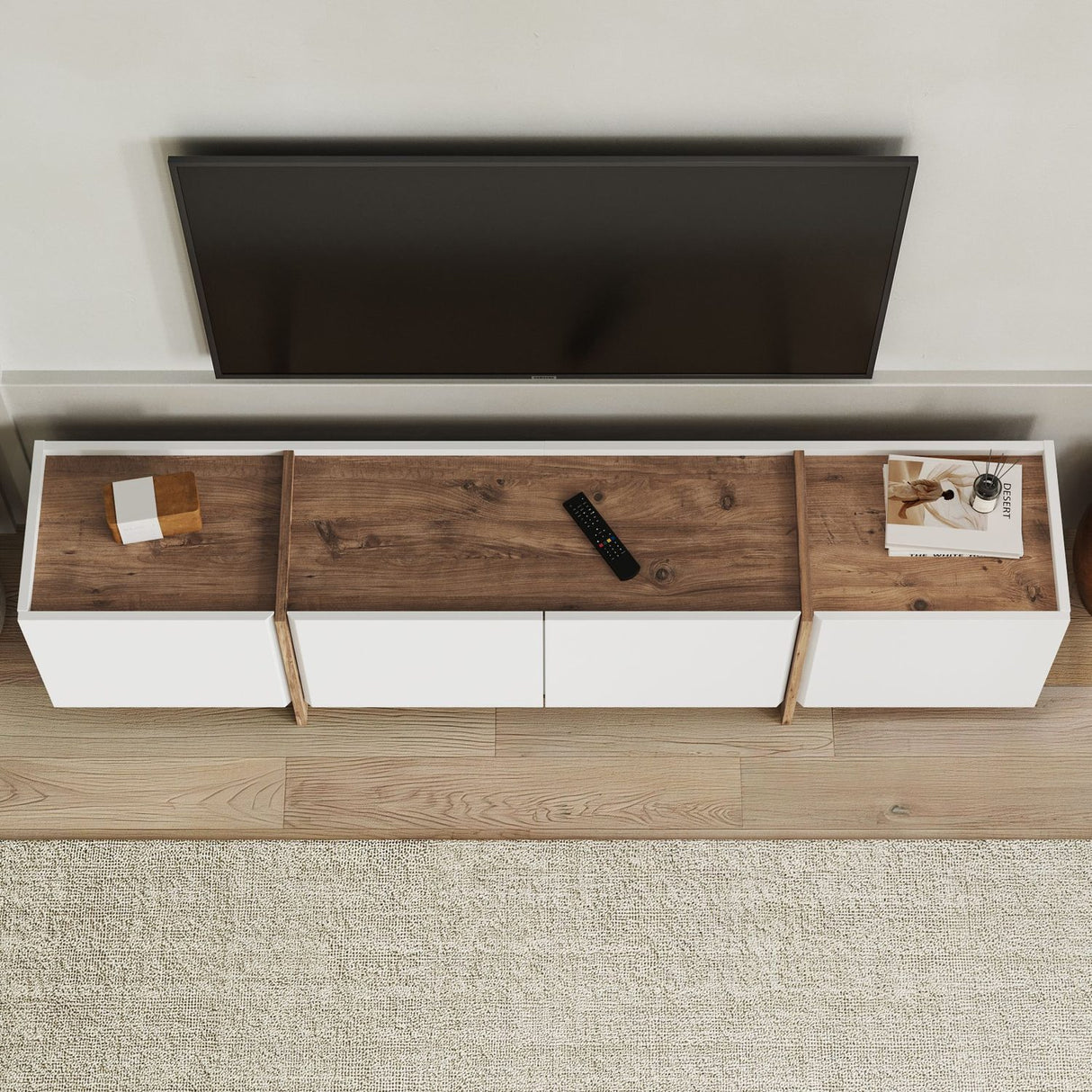 Victoria TV-bänk Vit Atlantic Pine