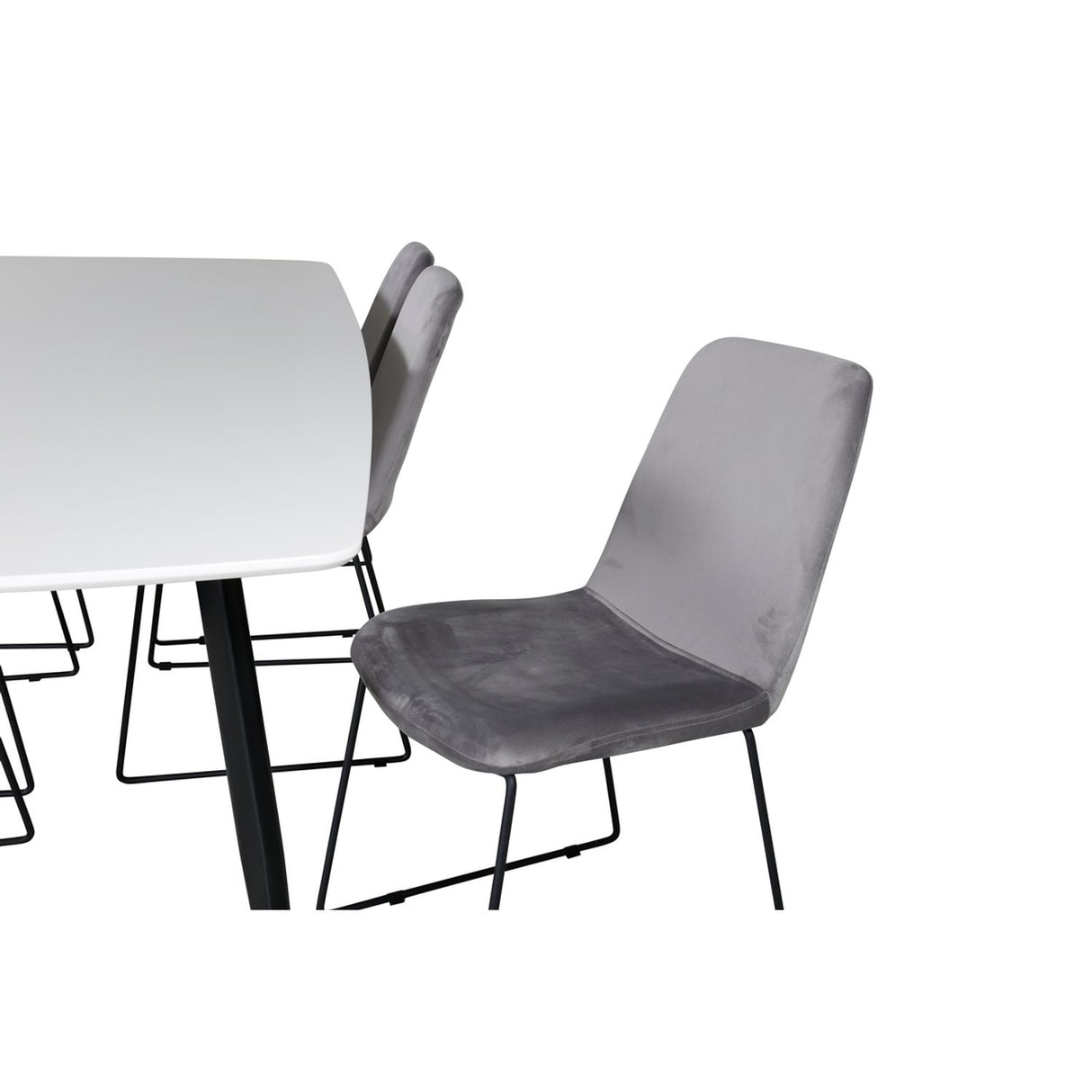 Polar, Muce Rektangulär matgrupp Svart,Grå, Svart, Vit, 240 x 100