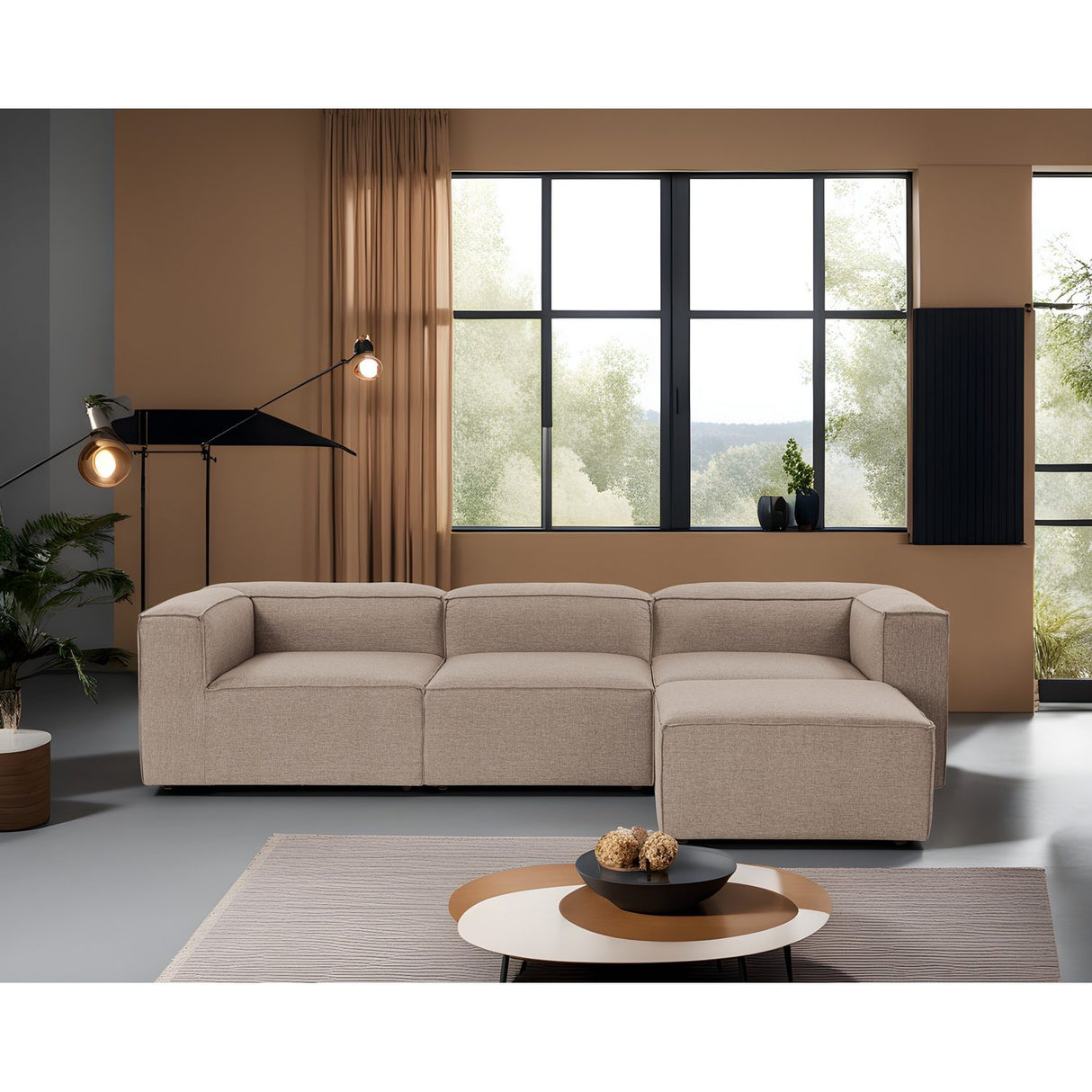 Fora (297 x 66 x 190 cm) Hörnsoffa Brun