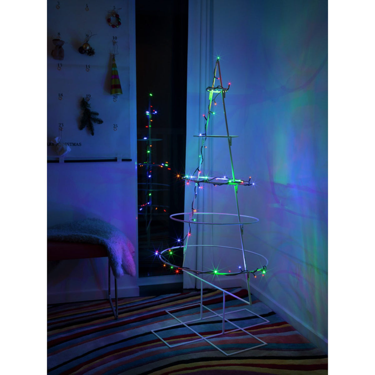 LED Dubbelledad med Transformator Ljusslinga Inomhus 100 Lampor (6.93m), Färgad/Mörkgrön Kabel