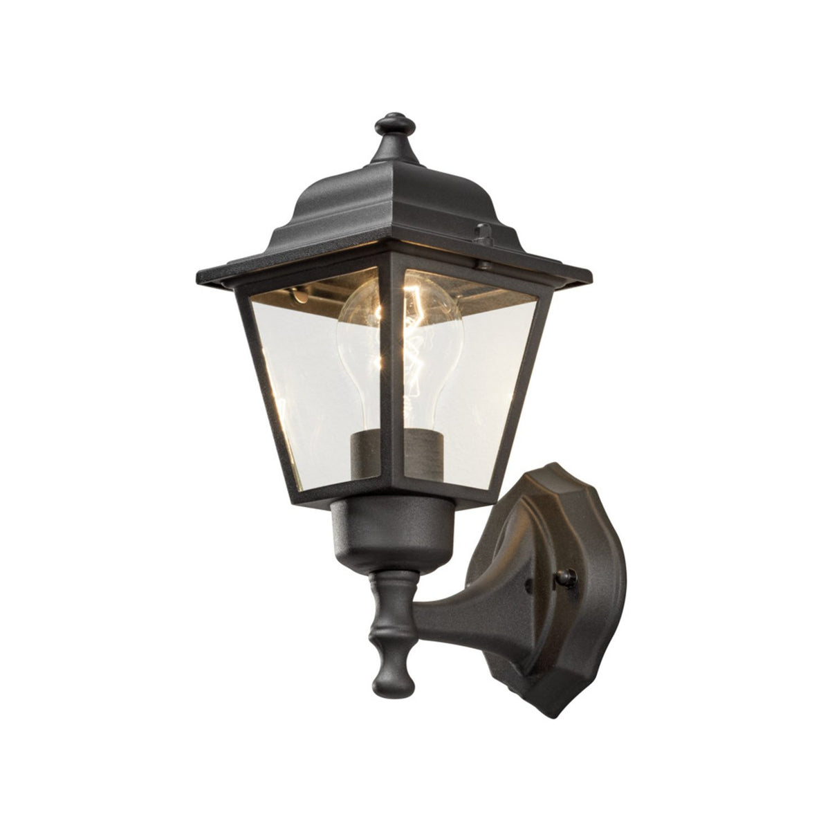 Budget Upp E27 Vägglampa Ute Svart, 13.7 cm