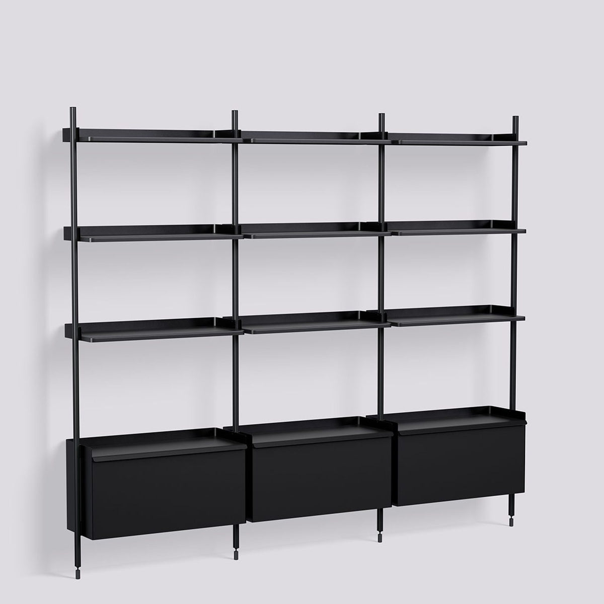 Pier System 133 3 sektioner 242 × 34 × 209 cm Hyllsystem PS White, Klaranodiserad aluminium