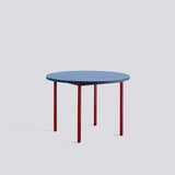 Two-Colour Ø105 × H74 cm Matbord Blue, Maroon red – pulverlackerat stål