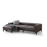 Hanoi (250-140 x 85 x 77 cm) Hörnsoffa-bäddsoffa Mörkgrå, Vänster