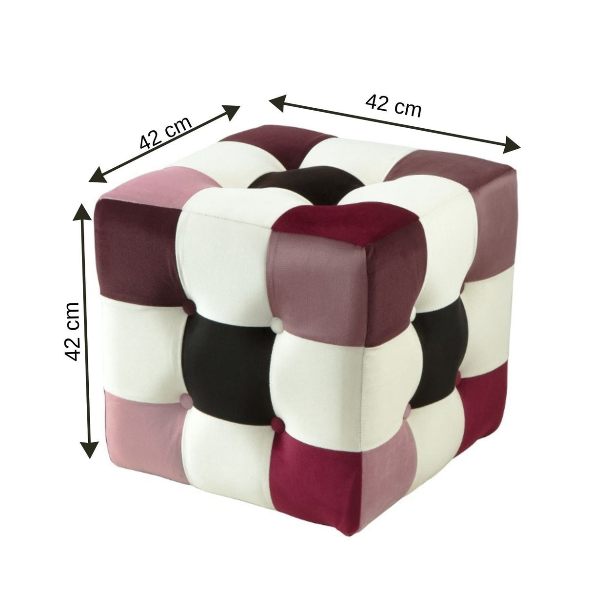 Maze Sittpuff Röd Vit Svart