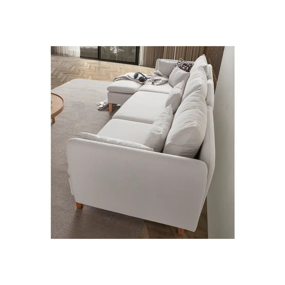 Quito Relax (185 x 95 x 92 cm) Hörnsoffa Creme