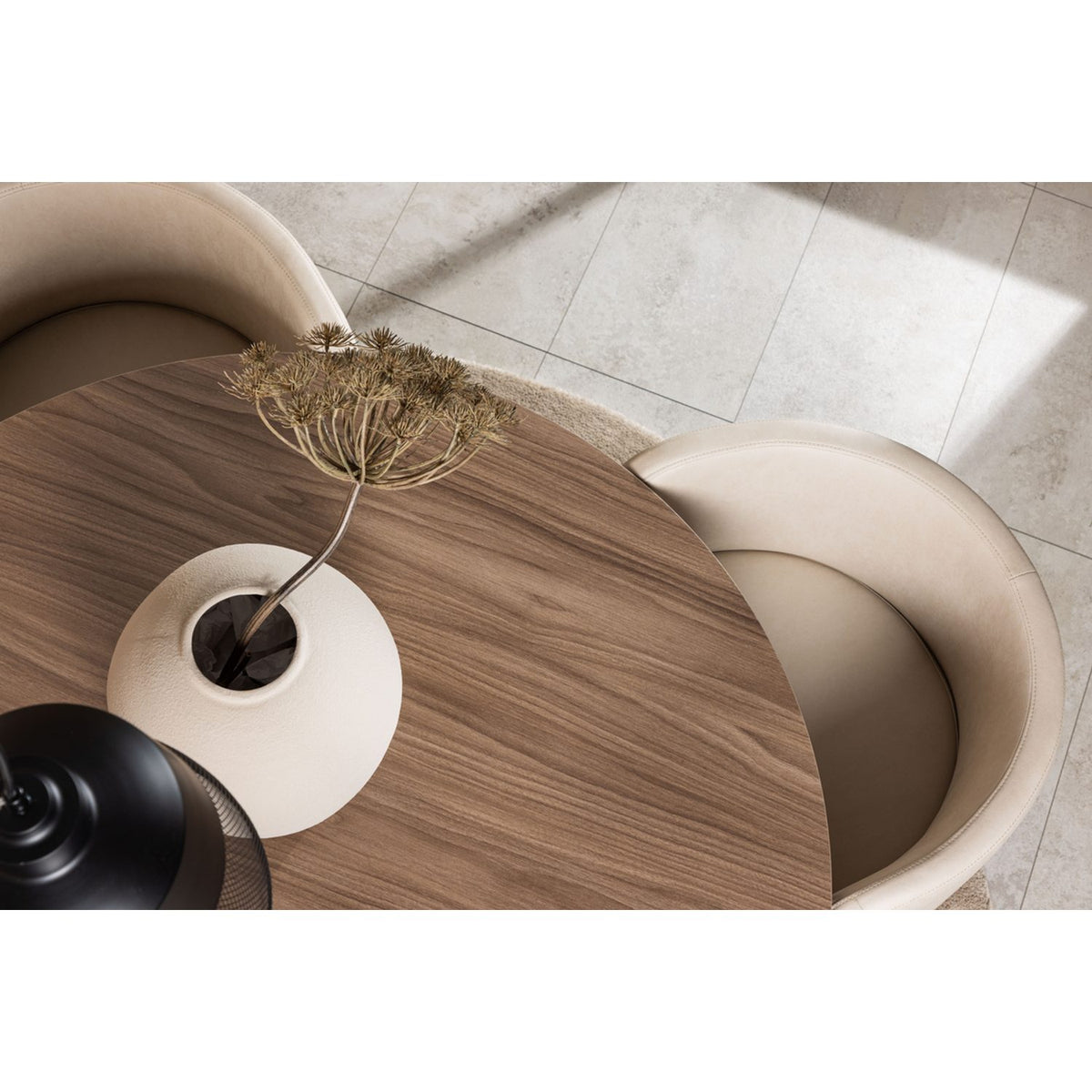 Durango, Simrishamn Rund matgrupp Beige,Svart, Svart, valnöt, ⌀120