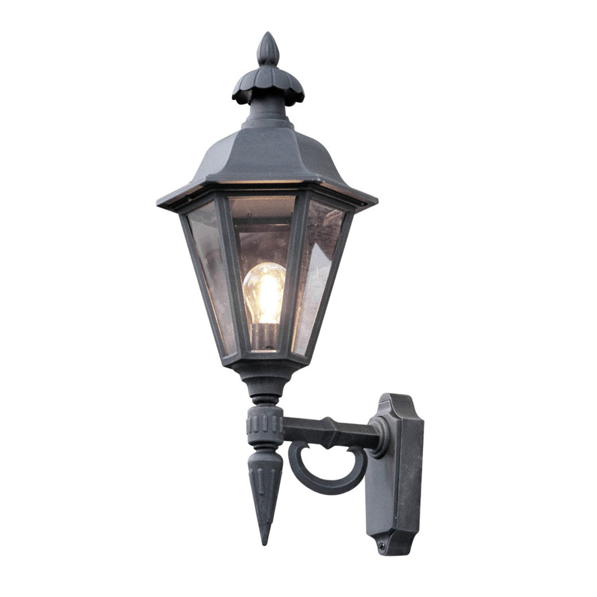 Pallas E27 Stor Vägglampa Ute Upp, Mattsvart