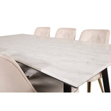 Estelle, Velvet Deluxe Rektangulär matgrupp Beige