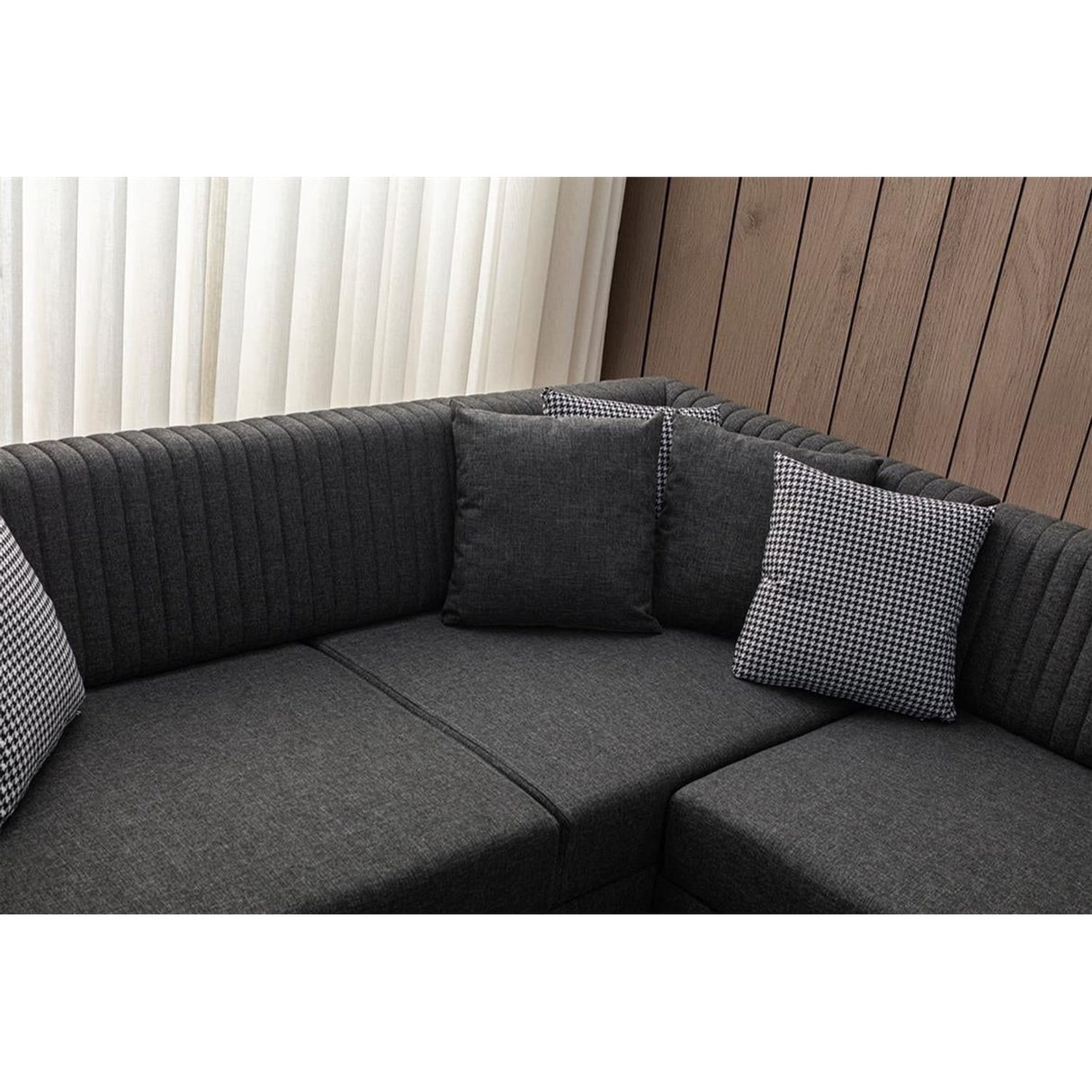 Harare (125 x 190 cm) Bäddsoffa, hörn Antracit, Höger
