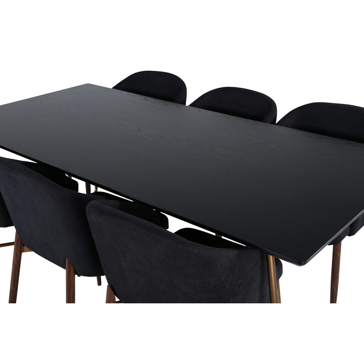 Petra, Arch Rektangulär matgrupp Svart,Natur, Svart,Koppar, 190 x 90