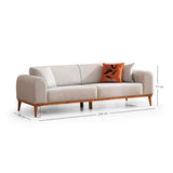 Lima 3-sits (220 x 84 x 77 cm) 3-sits bäddsoffa Creme
