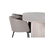 Bianca, Berit Oval matgrupp Beige, Vitputsad, 4st