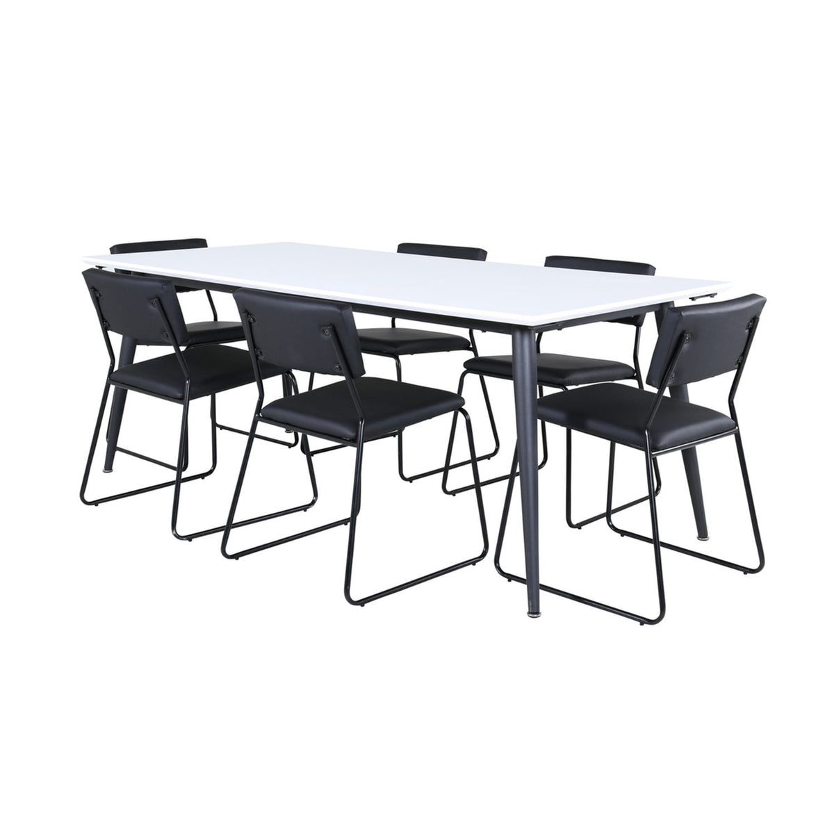 Jimmy, Kenth Rektangulär matgrupp Svart, Svart,Vitt, 195 x 90