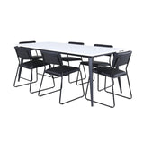Jimmy, Kenth Rektangulär matgrupp Svart, Svart,Vitt, 195 x 90