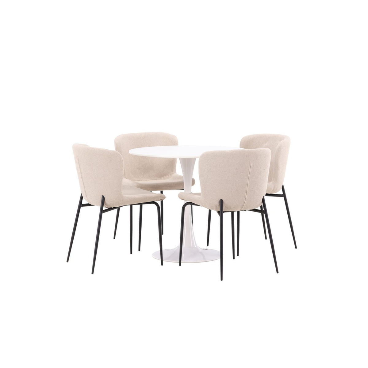 Hamden, Modesto Rund matgrupp Beige, svart, Vit, ⌀80