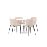 Hamden, Modesto Rund matgrupp Beige, svart, Vit, ⌀80