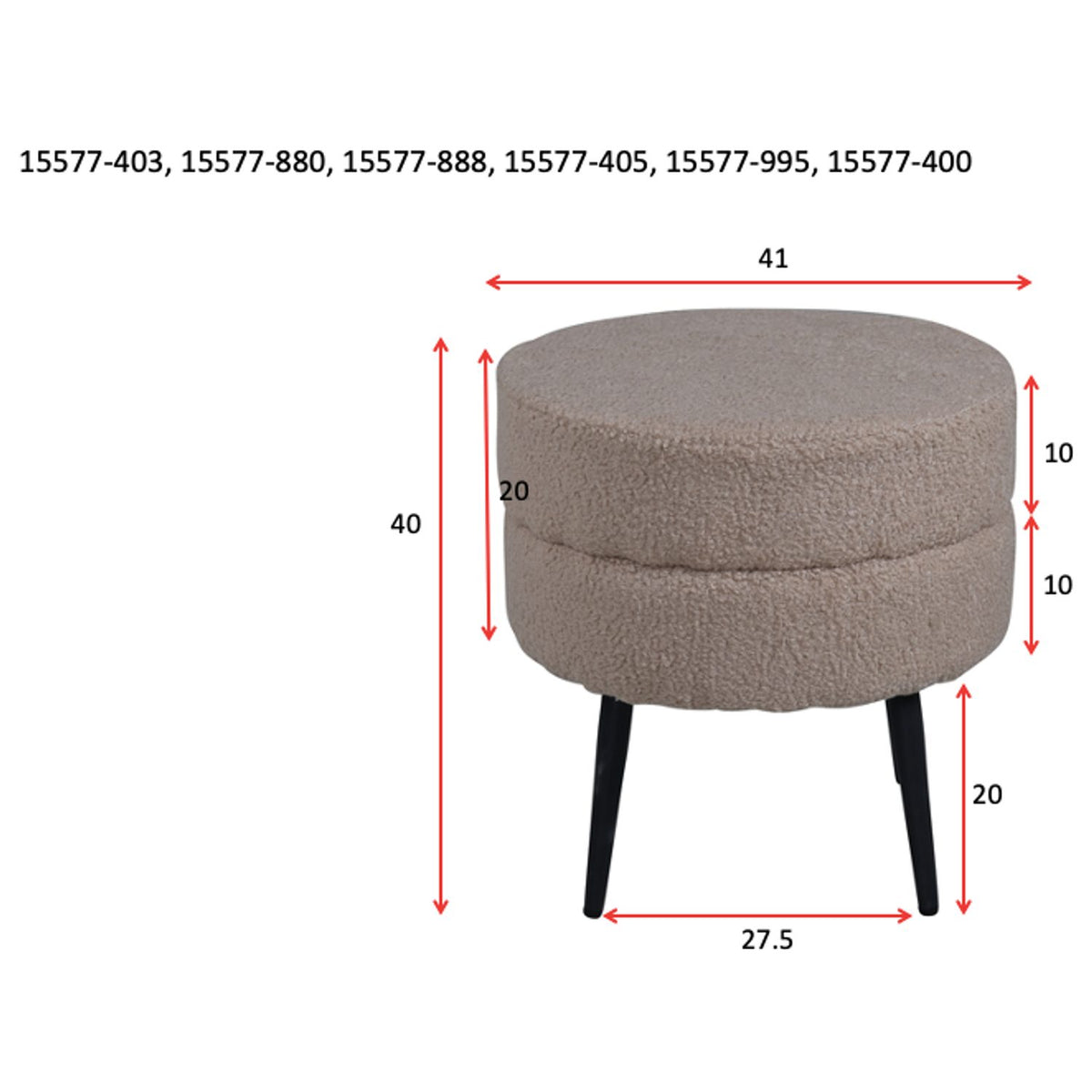 Pot Puff Svart, Polyester teddy