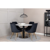 Razzia, Velvet Deluxe Rund matgrupp Svart, Guld, Svart,Vitt, ⌀106