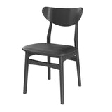 Esther Matstol Svart Ek/Svart Läder