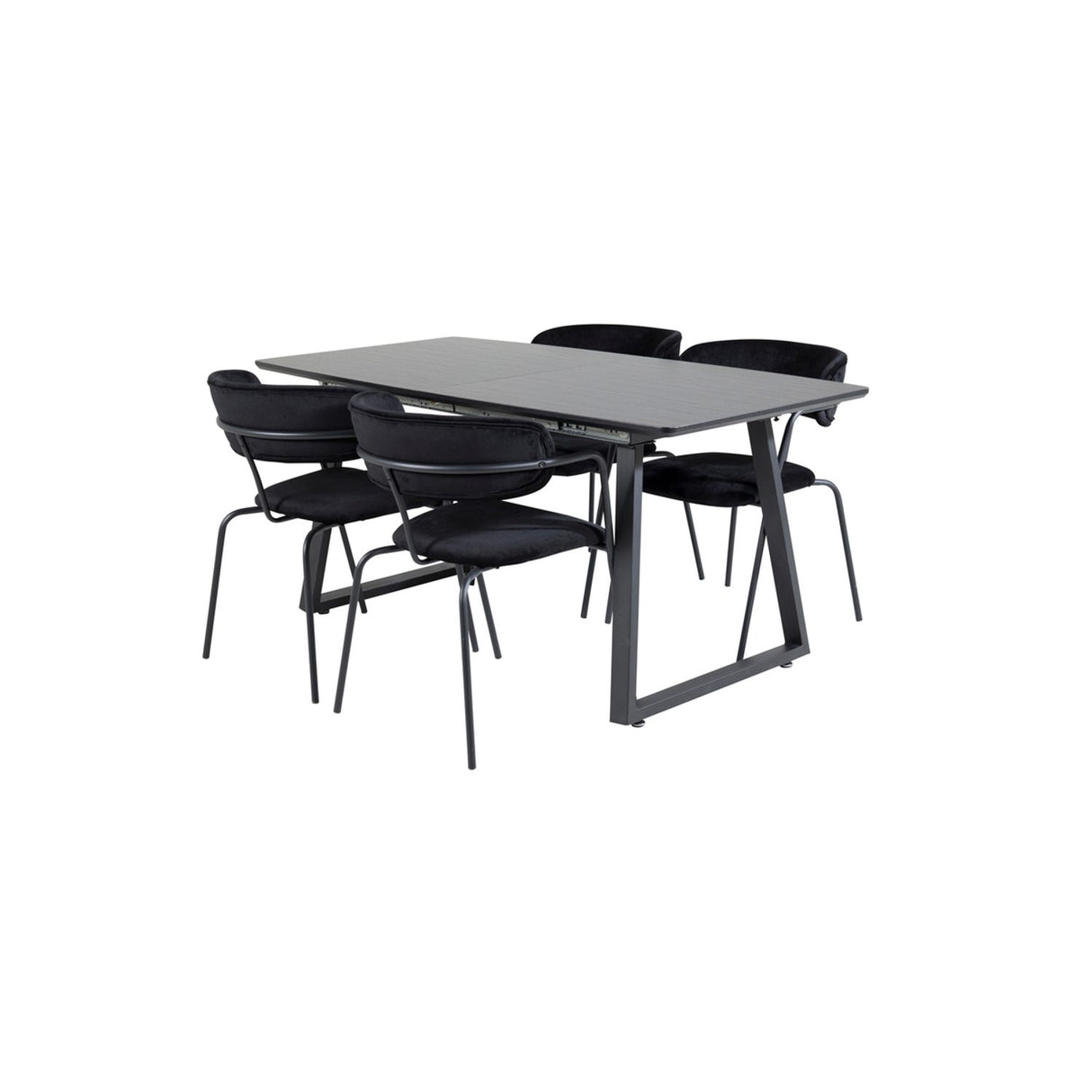Inca, Arrow Rektangulär matgrupp Svart, Svart, 160 x 85