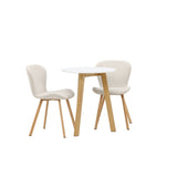 Leonora, Lilja Rund matgrupp Beige, Natur, Vit, ⌀65