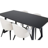 Inca, Velvet Rektangulär matgrupp Svart,Crème, Svart, 160 x 85
