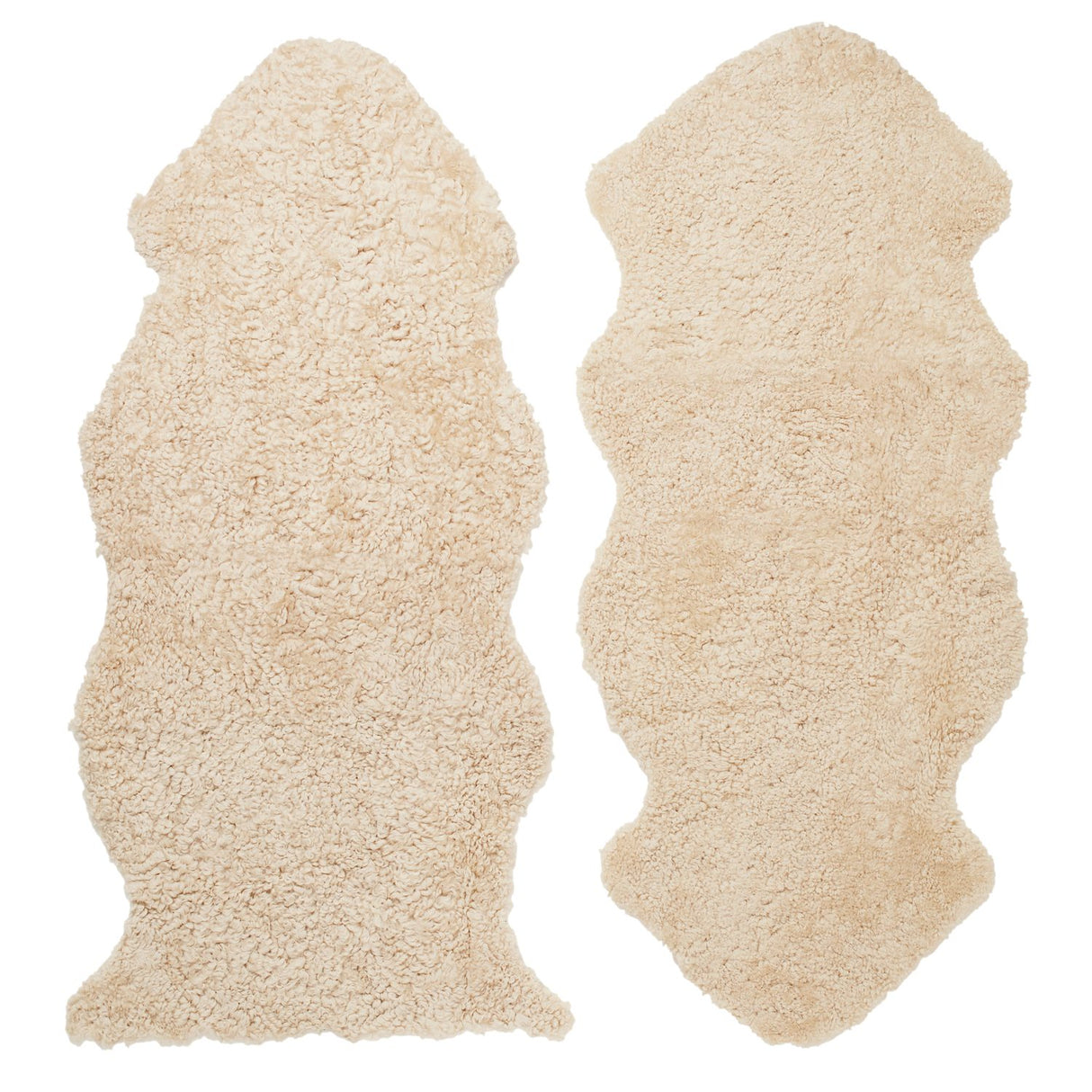 Curly 1.5 Fårskinn Fäll Beige Moonlight