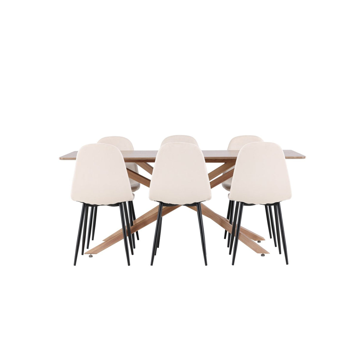 Piazza, Polar Rektangulär matgrupp Beige,Svart, Mocka, 180 x 90