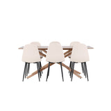 Piazza, Polar Rektangulär matgrupp Beige,Svart, Mocka, 180 x 90