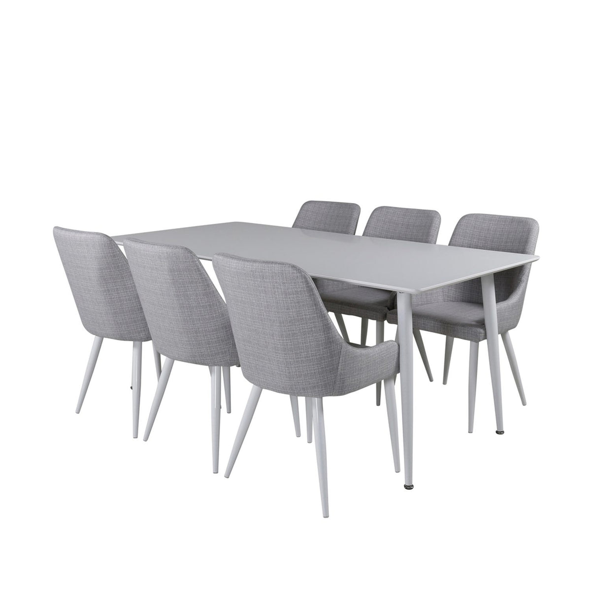 Polar, Plaza Rektangulär matgrupp Grå,Vit, Vit, 180 x 90